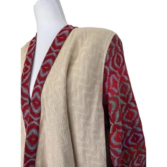 Deborah Hughes Handwoven Artisan Knit Sweater Cotton Open Cardigan New Size M - Picture 4 of 15